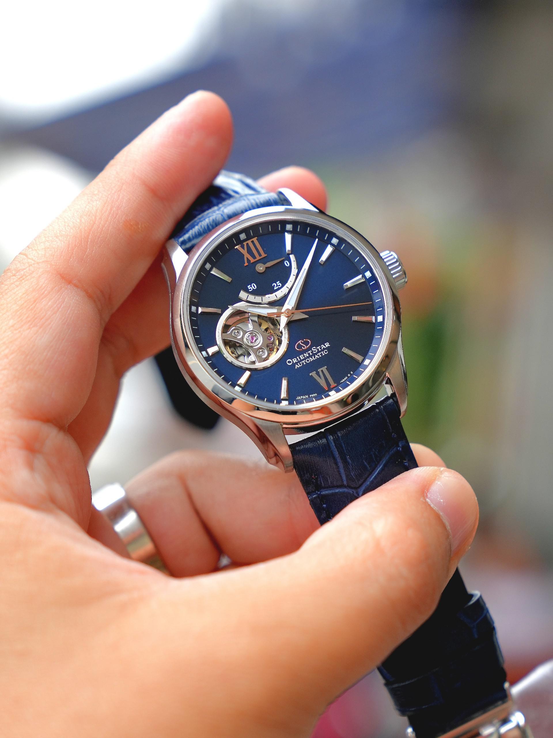 Orient Star Blue Open Heart 39mm RE-AT0006L